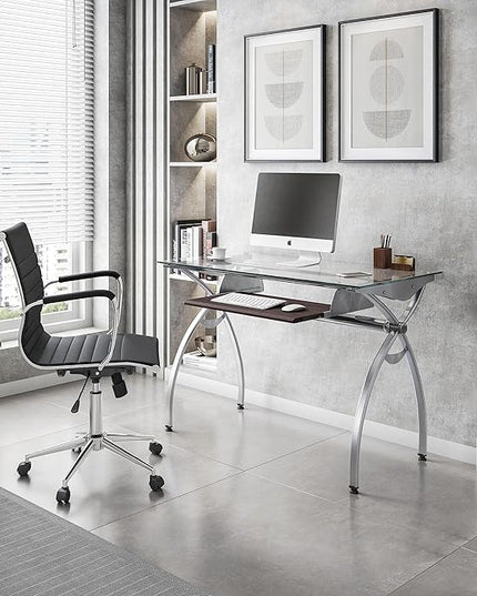 NicBex Laik-DW-00054-DX Desks, 43.25" W x 22.5" D x 29.5" H, White - LeafyLoom