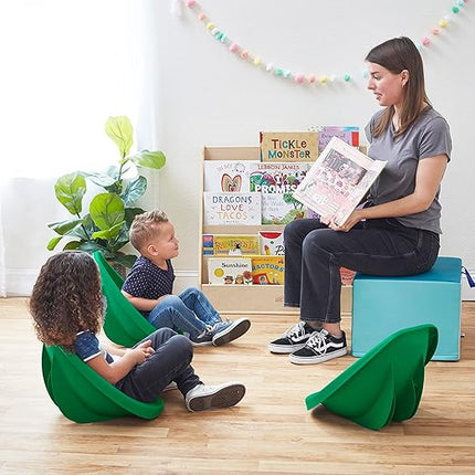 ECR4Kids Leaf Floor Seat, Rocker Chair, Green, 6-Piece - LeafyLoom