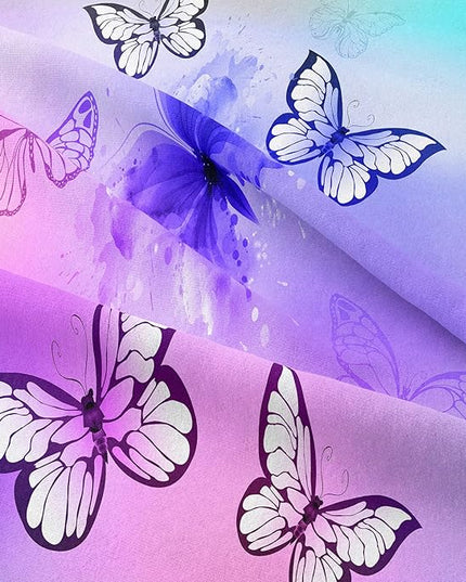 Tailor Shop Purple Butterfly Kids Full Size Comforter Sets Pink Butterfly Bedding Set for Girls Teens Tie Dye Butterflies Comforter Set Room Decor Set with 1 Comforter and 2 Pillowcase… - LeafyLoom