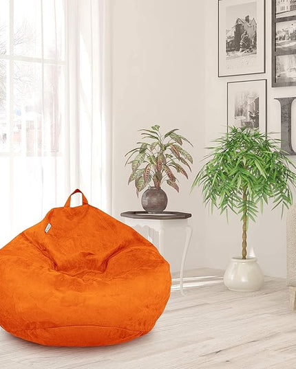 Bean Bag Stuffed Animal Storage Or Cover | No Filler | Extra Large | for Adults Or Kids | Double Stitched | Durable Zipper | Premium Microsuede - LeafyLoom