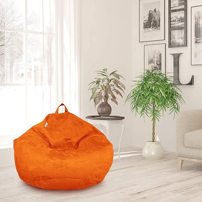 Bean Bag Stuffed Animal Storage Or Cover | No Filler | Extra Large | for Adults Or Kids | Double Stitched | Durable Zipper | Premium Microsuede - LeafyLoom