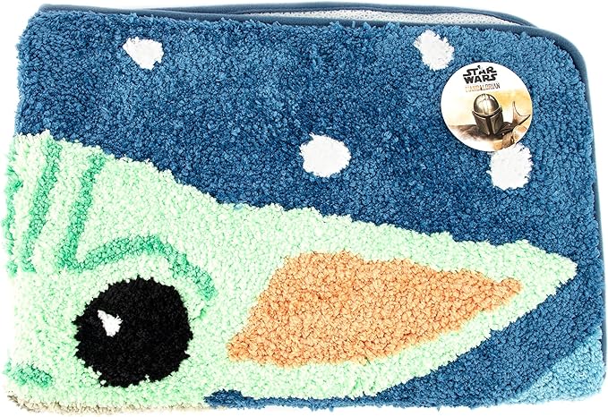 Jay Franco Star Wars The Mandalorian Blue Space Tufted Polyester Bath Rug, Kids Bath Features Baby Yoda Grogu (Official Star Wars Product) - LeafyLoom
