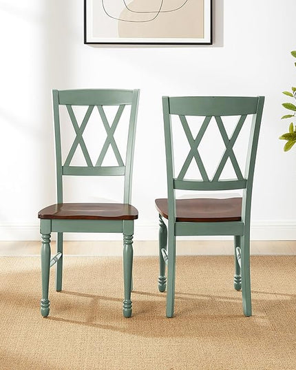 Crosley Furniture Shelby Dining Chairs (Set of 2), Distressed Teal - LeafyLoom