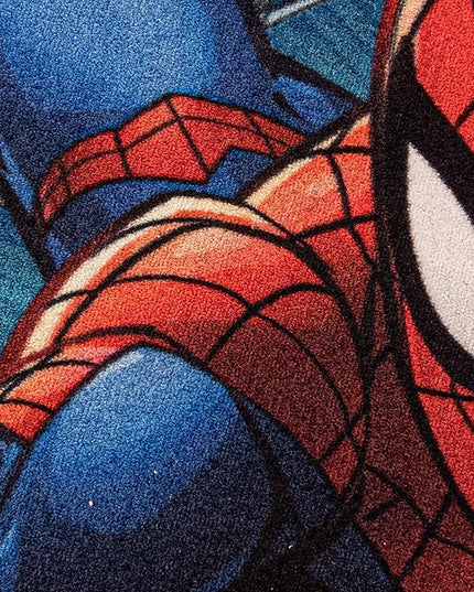 Gertmenian Marvel Spiderman Superhero Area Rug Home Decor Suitable for Classroom, Nursery, Bedroom, or Play Area Ideal for Kids and Young Children 40x54in, Gray/Red 19840 - LeafyLoom
