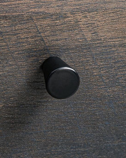 HOMCOM Industrial Style Home Office Desk with Filing Cabinet Storage Drawer for Letter Size Papers and Steel Frame, Black/Walnut - LeafyLoom