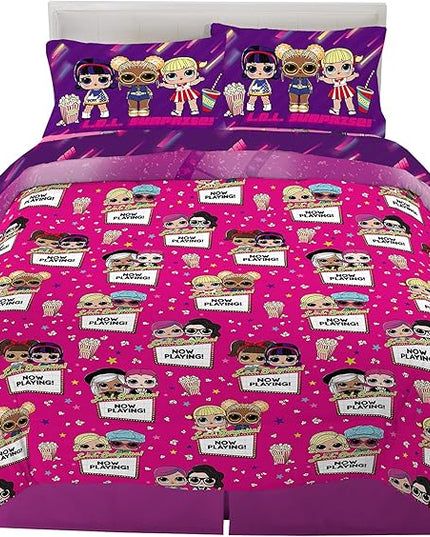 Franco Kids Bedding Super Soft Comforter and Sheet Set, 5 Piece Full Size, LOL Surprise - LeafyLoom