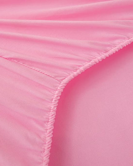 Teen Girls Pink Princess Dress Comforter Set Queen Size, 5 Pcs Bed in a Bag Girls Queen, Girls Pink Ruffled Bedding Set, Teen Bedding Sets for Girls Kids with Sheets - LeafyLoom