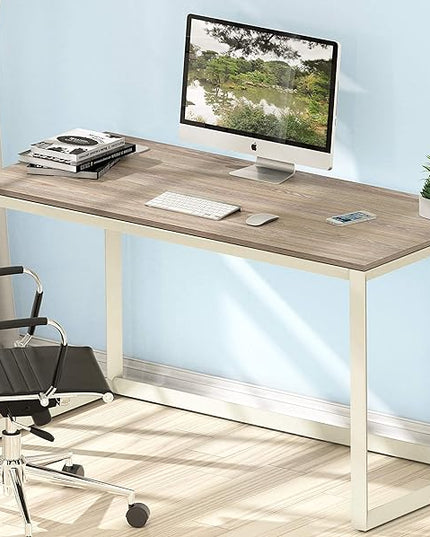 SHW 48" Home Office Computer Desk, 24" Deep, Oak - LeafyLoom