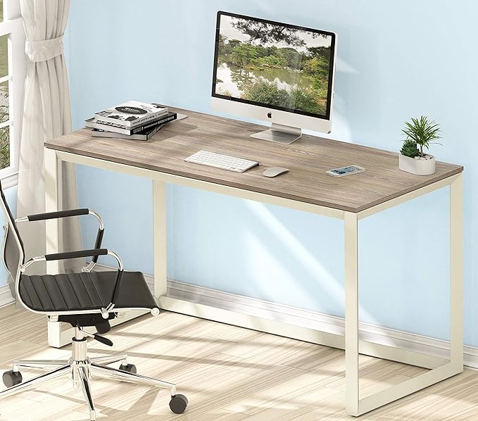 SHW 48" Home Office Computer Desk, 24" Deep, Oak - LeafyLoom