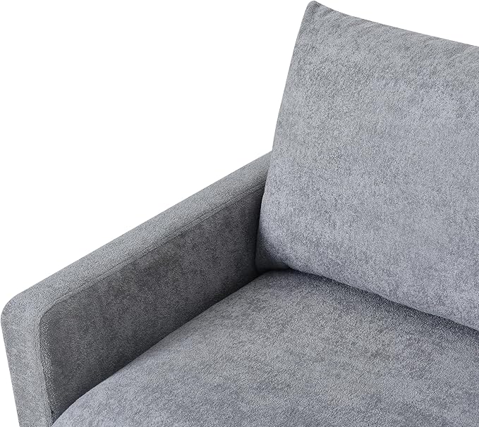 Sectional 86" Velvet Upholstered L-Shaped Sofa with Padded Cashmere,Multi-Functional 3 Seat Convertible Sleeper Couch w/Tapered Wood Legs and Adjustable Backrest,for Living Room,Grey - LeafyLoom