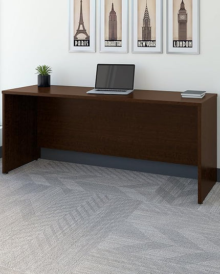 Bush Business Furniture Series C 72W x 24D Credenza Desk in Mocha Cherry - LeafyLoom