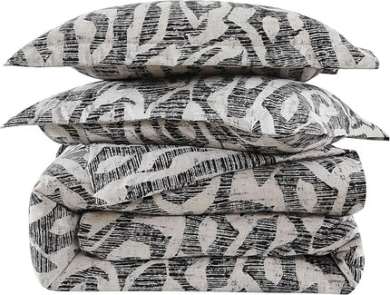 Southshore Fine Living, Inc. Full/Queen Comforter Bedding Set, Down Alternative Floral Comforter with Matching Shams, Modern abstract print Microfiber Comforter, Fits Queen & Full Beds, Slate khari - LeafyLoom
