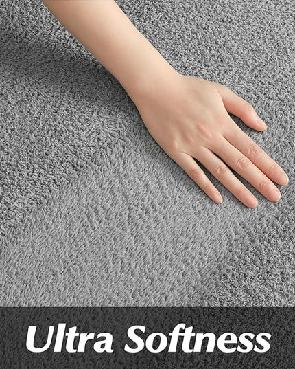 Round Area Rugs for Bedroom Living Room, 4x4 Grey Super Soft Comfy Thickened Memory-Foam Indoor Circle Carpets, Modern Aesthetic Minimalist Carpet for Boys Girls Adults Nursery Home Décor - LeafyLoom