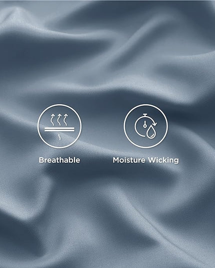 Bedsure Twin Sheets Set, Cooling Sheets Twin Size Bed Set, Rayon Derived from Bamboo, Twin Size Sheets, Breathable & Soft Bed Sheets, Hotel Luxury Silky Bedding Sheets & Pillowcases, Mineral Blue - LeafyLoom