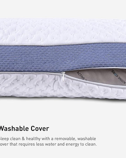 Bedgear Balance Performance Pillow - Size 3.0 - Moisture Wicking Bed Pillow - All Sleep Positions - Medium Firmness Sleeping Pillow - Hypoallergenic, Washable Removable Cover - 20" W x 26" L x 6.5" H - LeafyLoom