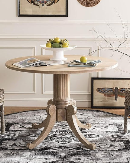Safavieh Home Forest Traditional Rustic Natural Drop Leaf Dining Table - LeafyLoom