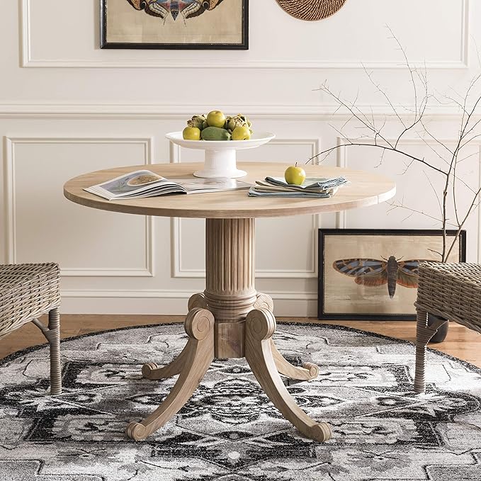 Safavieh Home Forest Traditional Rustic Natural Drop Leaf Dining Table - LeafyLoom