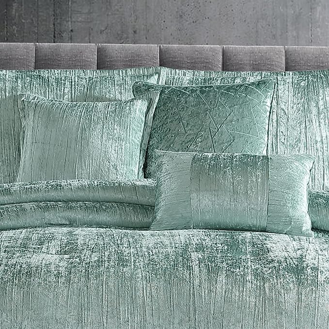 Riverbrook Home Turin Comforter Set, Queen, Spa, 7-Piece Set - LeafyLoom