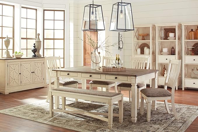 Signature Design by Ashley Bolanburg Cottage Chic Display Cabinet or Bookcase, Antique White - LeafyLoom