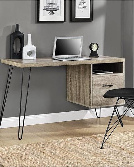 Ameriwood Home Landon Desk, Weathered Oak - LeafyLoom