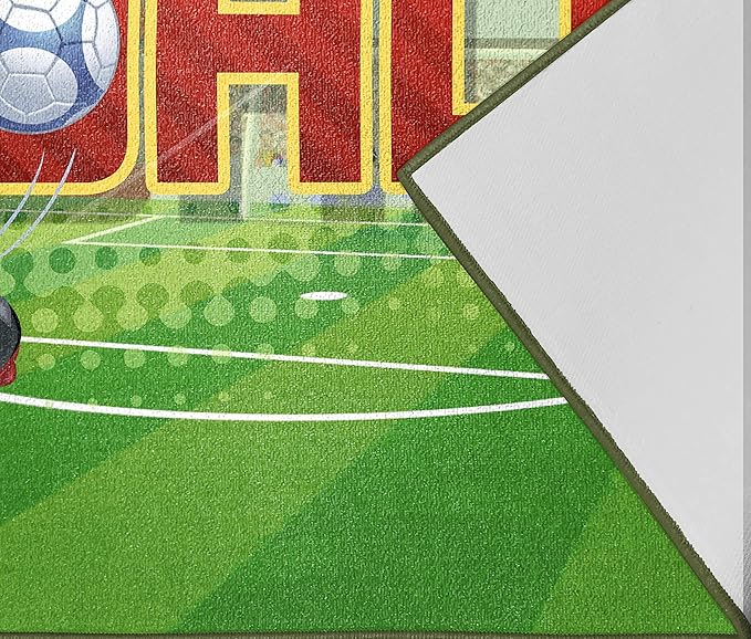Jay Franco Disney Mickey Mouse Strike, Curve, Goal Kids Room Rug - Large Area Rug Measures 4 x 5 Feet (Offical Disney Product) - LeafyLoom