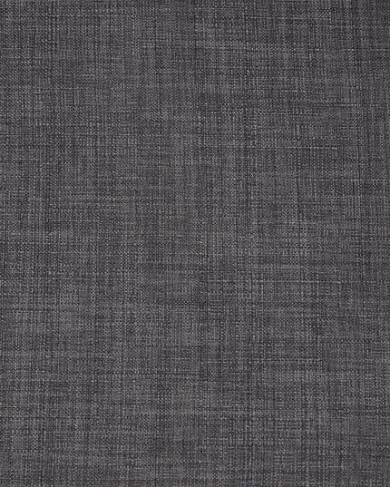 SIMPLIHOME Lowell/Draper Mid Century Modern Set with 6 Upholstered Bentwood Chairs Linen Look Fabric and 66 inch Wide Table for The Dining Room and Kitchen, 7 Pc, Charcoal Grey - LeafyLoom