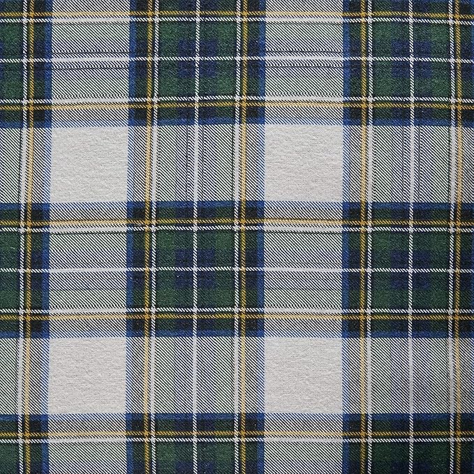 Comfort Spaces Cotton Flannel Breathable Warm Deep Pocket Sheets With Pillow Case Bedding, Twin, Scottish Plaid Green, 3 Piece - LeafyLoom