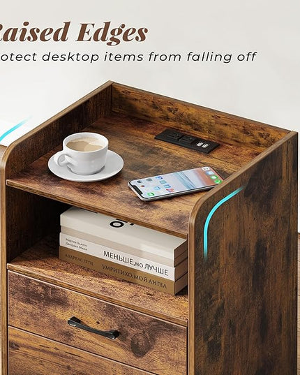 SUPERJARE File Cabinet with Charging Station - LeafyLoom