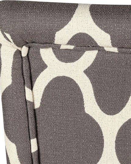 HomePop Parsons Classic Upholstered Accent Dining Chair, Set of 2, Grey and Cream Geometric - LeafyLoom
