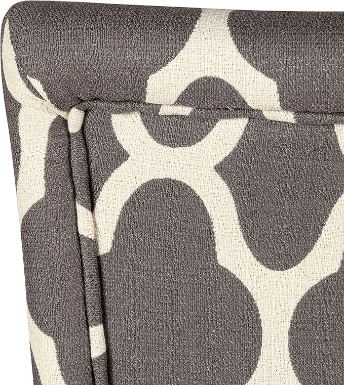 HomePop Parsons Classic Upholstered Accent Dining Chair, Set of 2, Grey and Cream Geometric - LeafyLoom