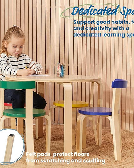 ECR4Kids ECRKids Seating, 5-Piece Table and Chairs Set, Assorted - LeafyLoom