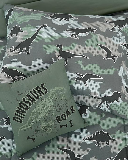 KALEIDOSPACE Kids Comforter Set Full Size for Boys, Glow in The Dark Dinosaur Bedding Set Full-1 Full Comforter, 1 Decor Pillow, 2 Pillow Shams - LeafyLoom