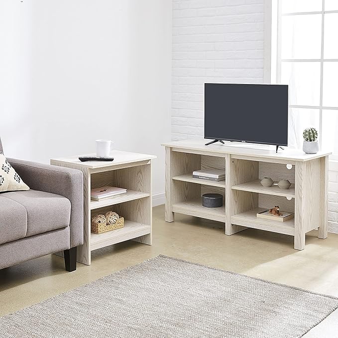ROCKPOINT 70inch TV Stand Storage Media Console Entertainment Center,White - LeafyLoom