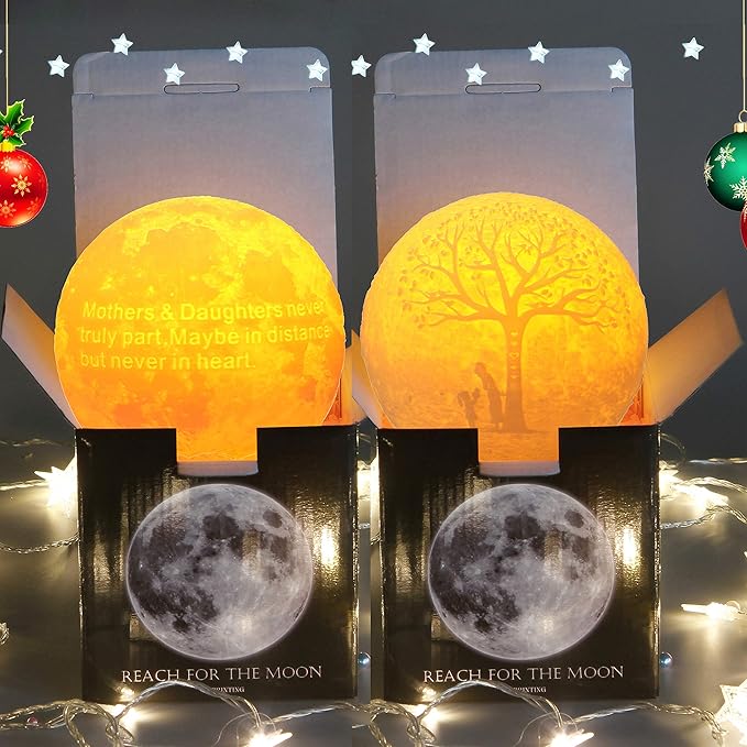 Personalized Gifts Moon Lamp Night Light for Kids,Engraved Cute Lamp to Teenage Girl Room Decor,Daughter Gifts Nightlight for Children - LeafyLoom
