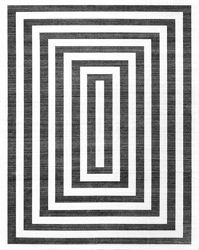 nuLOOM Sharri Modern Striped Machine Washable Ultra Thin Area Rug, 4' x 6', Grey - LeafyLoom