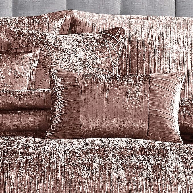 Riverbrook Home Turin Comforter Set, Queen, Blush, 7-Piece Set - LeafyLoom