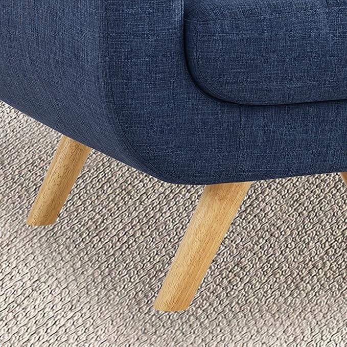 ROSEVERA Elena Contemporary Accent Armchair with Linen Upholstery Living Room Furniture, Navy - LeafyLoom