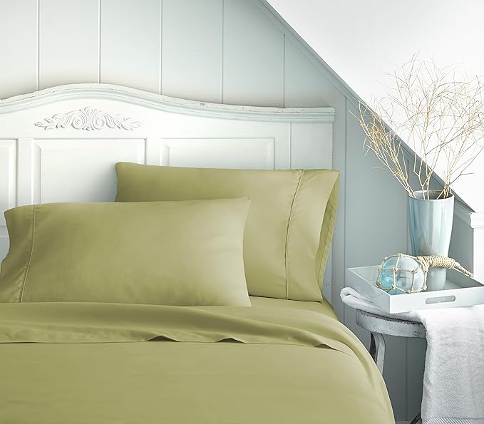 ienjoy Home 3 Piece Double Brushed Microfiber Bed Sheet Set, Sage, Twin XL - LeafyLoom