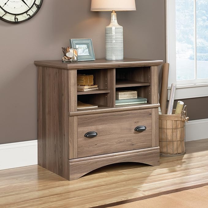 Sauder Harbor View Lateral File, Salt Oak finish - LeafyLoom