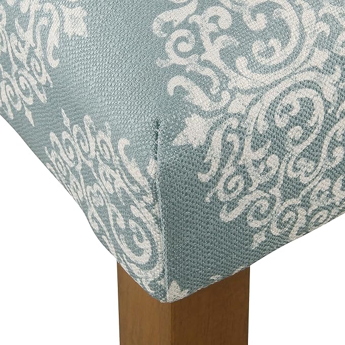 HomePop Parsons Classic Upholstered Accent Dining Chair,Set of 2, Blue and Cream Medallion - LeafyLoom