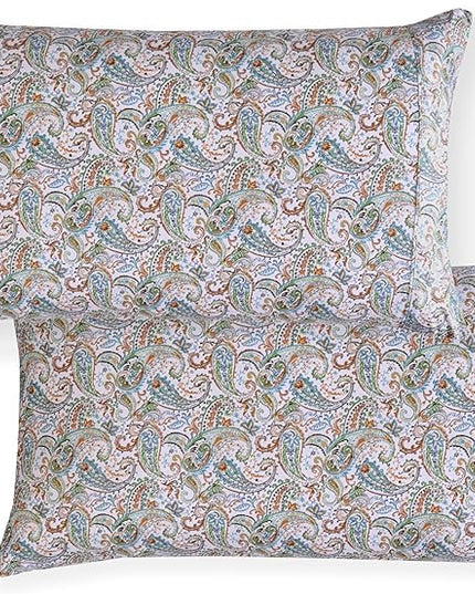 Elegant Comfort Softest and Coziest 6-Piece Sheet Set - 1500 Premium Hotel Quality Microfiber - Deep Pocket, Wrinkle Resistant 6-Piece Paisley Pattern Bed Sheet Set, Queen, Paisley Teal - LeafyLoom