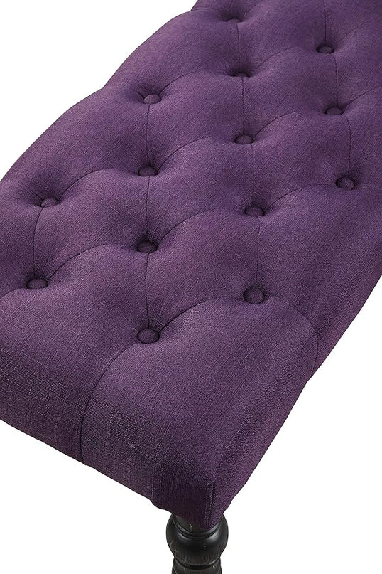 Roundhill Furniture Leviton Urban Style Dark Washed Wood Dining Set: Table, 4 Chairs and Bench, Purple - LeafyLoom