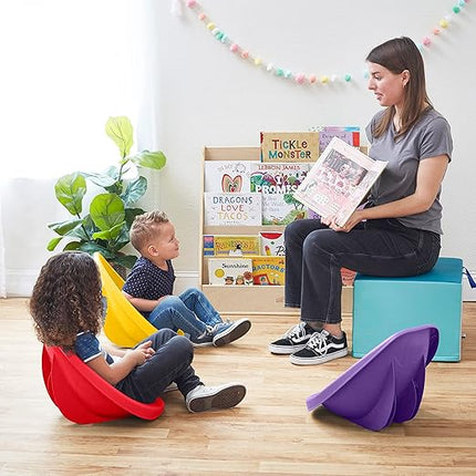 ECR4Kids Leaf Floor Seat, Rocker Chair, Primary, 6-Piece - LeafyLoom