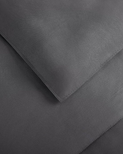 SERTA Simply Clean Ultra Soft Hypoallergenic Solid 3 Piece Comforter Set, Full/Queen, Grey - LeafyLoom