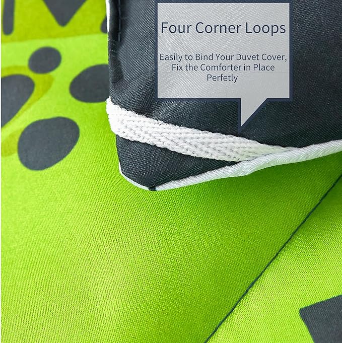 RYNGHIPY Dinosaur Bedding Set Queen Size Dinosaur Kids Comforter Set for Boys Girls Soft Breathable Cute Dinosaur Bed Set for All Season (Black,Queen) - LeafyLoom