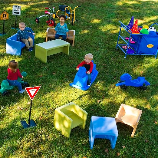 Children's Factory Adapta-Bench, CF910-056, Fern, Kids Flexible Seating, Classroom, Preschool and Daycare Furniture, Indoor or Outdoor Toddler Chairs - LeafyLoom