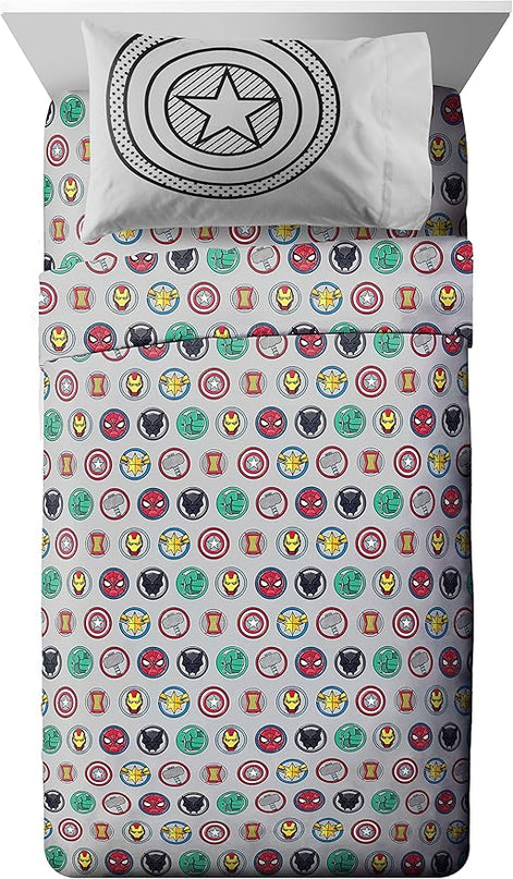 Jay Franco Marvel Avengers Pop 5 Piece Twin Size Bed Set - includes Comforter & Sheet Set - Super Soft Fade Resistant Microfiber (Official Marvel Product) - LeafyLoom