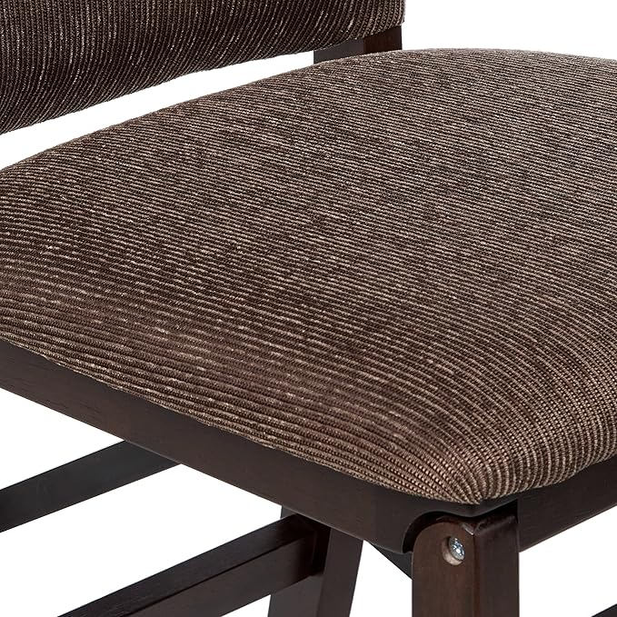 MECO STAKMORE Parson’s Folding Chair Espresso Finish, 20.25D x 17.5W x 33.875H in (Set of 2) - LeafyLoom
