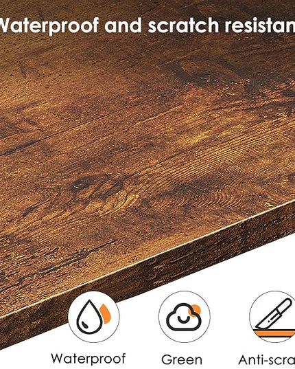 Need 63 Inch Large Computer Desk - Modern Simple Style Home Office Gaming Desk, Basic Writing Table for Study Student, Black Metal Frame, Rustic Brown - LeafyLoom