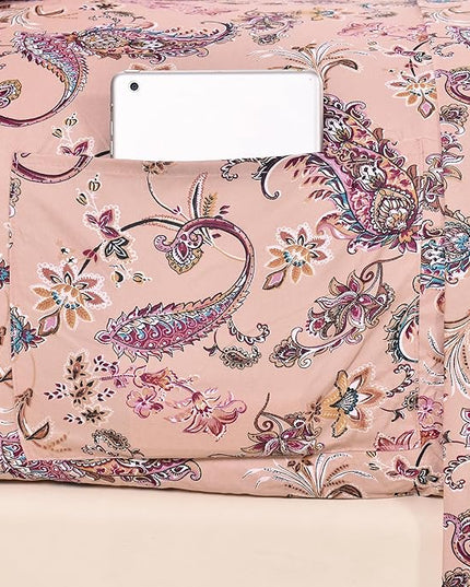 Elegant Comfort Softest and Coziest 6-Piece Sheet Set - 1500 Premium Hotel Quality Microfiber - Deep Pocket, Wrinkle Resistant 6-Piece Paisley Pattern Bed Sheet Set, Full, Paisley Coral - LeafyLoom